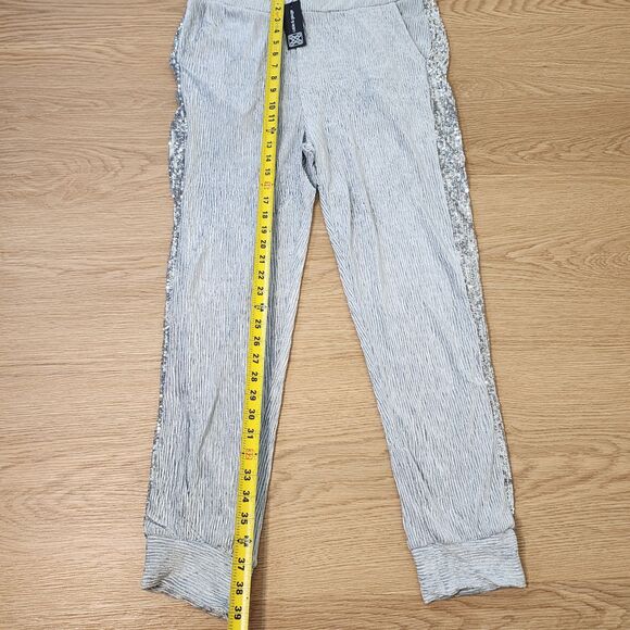CABLE & GAUGE Sequin Pants Womens Large Trouser Pull-On Wide Leg Joggers NWT - Picture 6 of 9